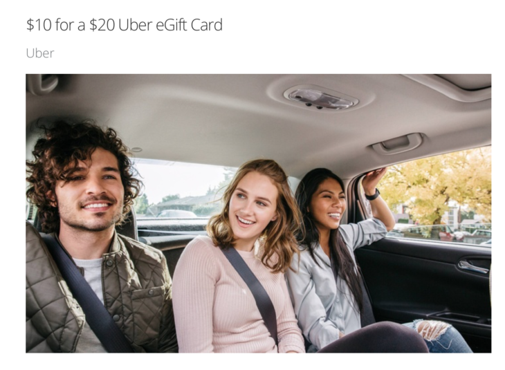 Uber $20 Gift Card For Only $10!