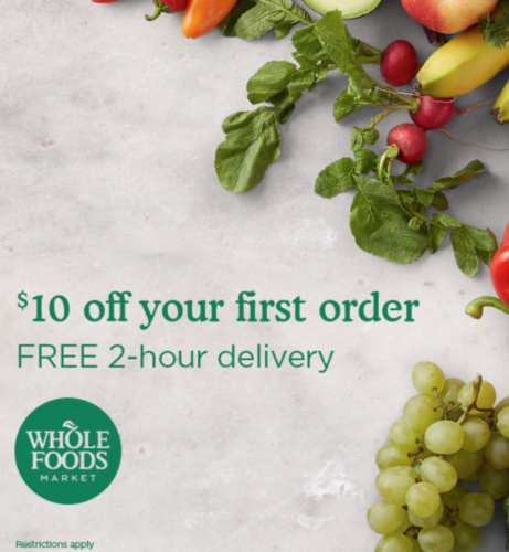Amazon $10 Off 1st Whole Foods Order