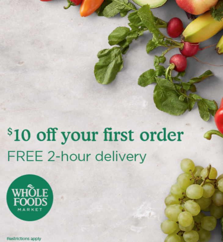 Amazon 10 Off 1st Whole Foods Order Points Miles & Martinis
