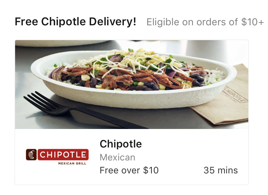 Doordash Adds Chipotle With Free Delivery! Points Miles & Martinis