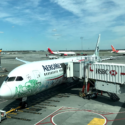 a plane parked at an airport