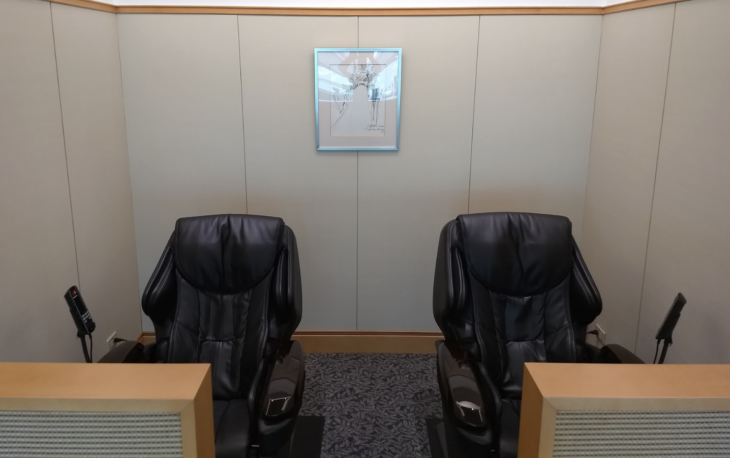 two chairs in a room