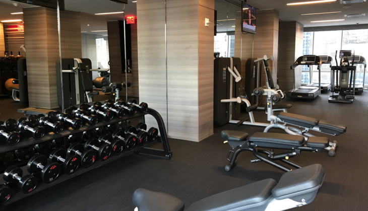 a gym with exercise equipment