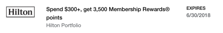 New 3,500 Bonus Membership Rewards Points With Hilton!