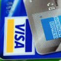 a close up of credit cards