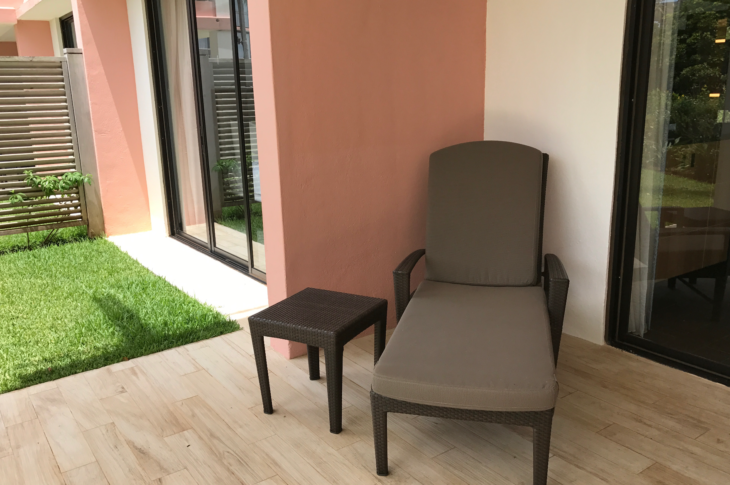 a chair and table outside