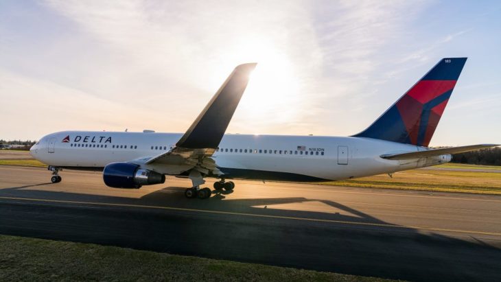 a large airplane on a runway