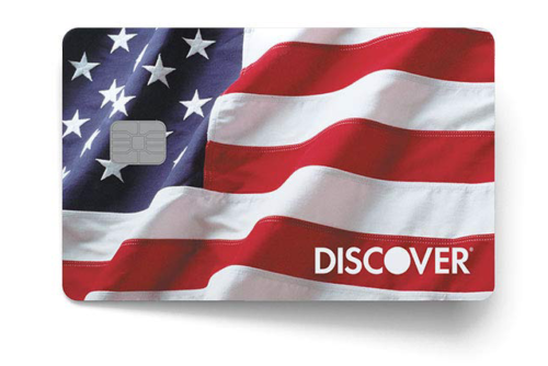 a credit card with a flag