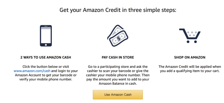 Amazon Cash Free $10 With $30 Load