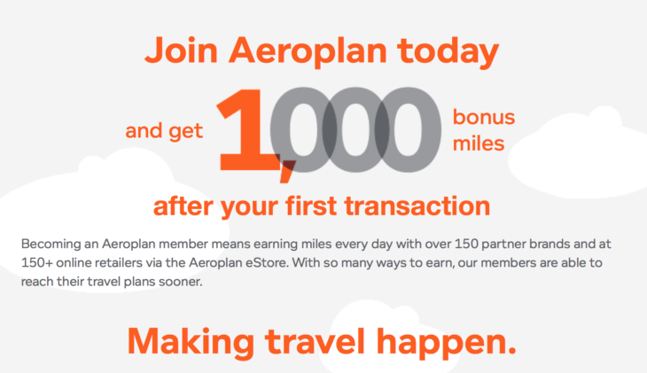 1,000 Easy Aeroplan Miles (New Members)