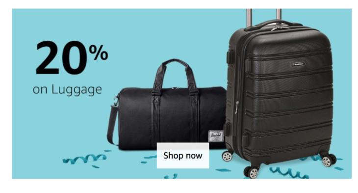 a black luggage bag and a blue background