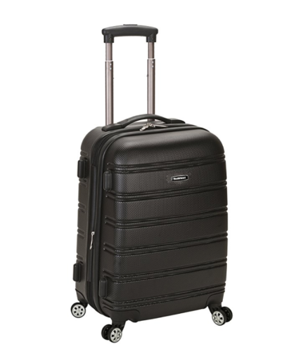 a black suitcase with wheels