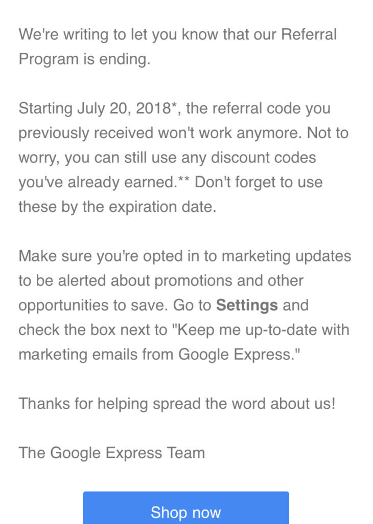 Last Chance For Google Express $10 Referral