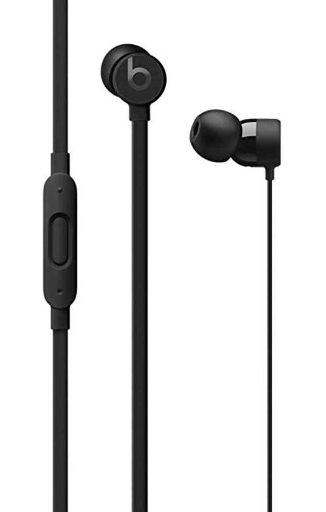 a pair of black earphones
