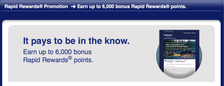 Easy, Free 6K Southwest Points (targeted)