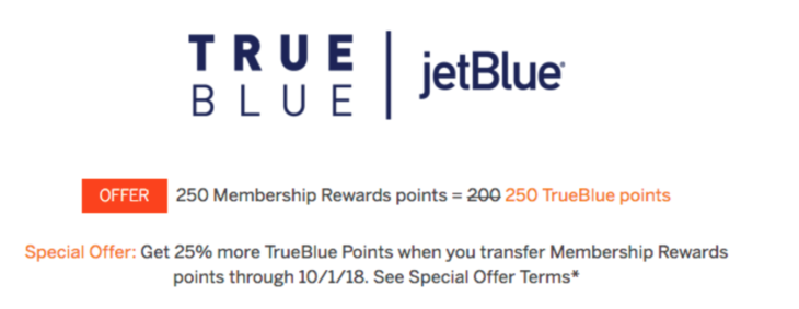 25% Transfer Bonus Amex MR Points To Jet Blue