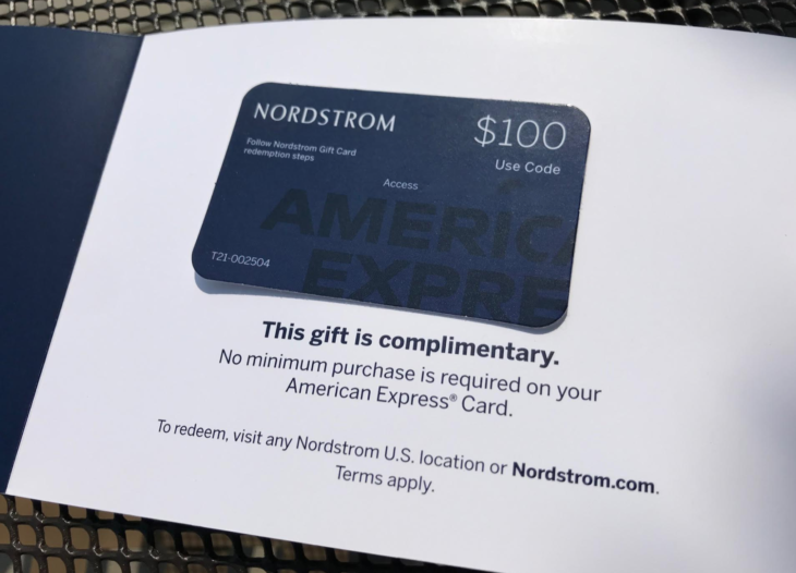 $100 Nordstrom Gift Card for Amex Cardholders (Targeted)