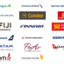 a group of logos of airline