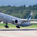 a plane taking off from a runway