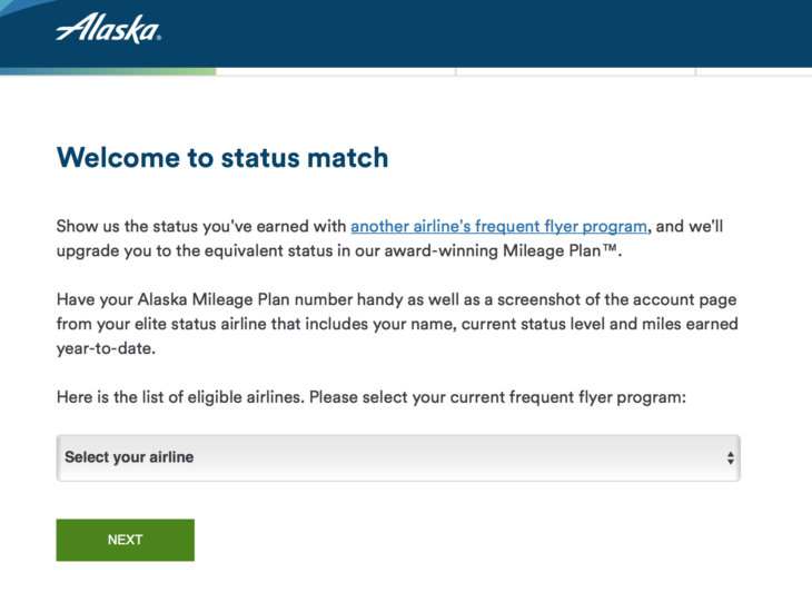 Alaska Airlines Status Match