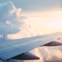 the wing of an airplane in the sky