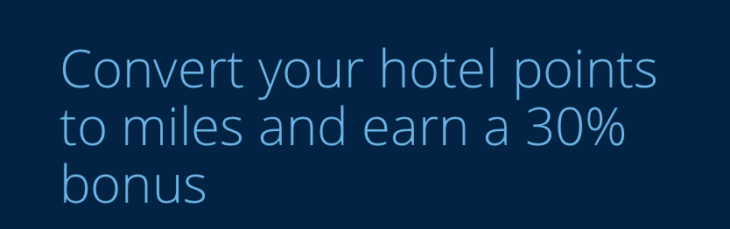 30% Transfer Bonus Hotel Points To United 