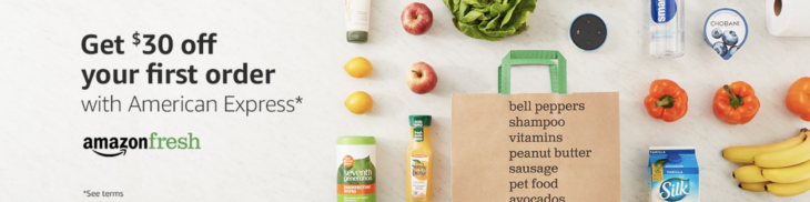 Amazon $30 Off First AmazonFresh Order With Amex!