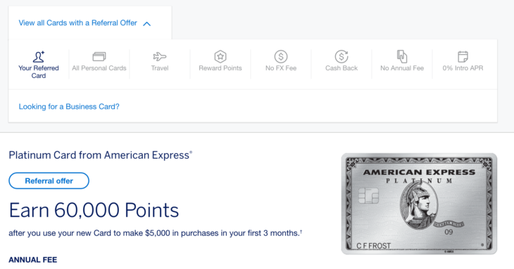 a credit card on a website