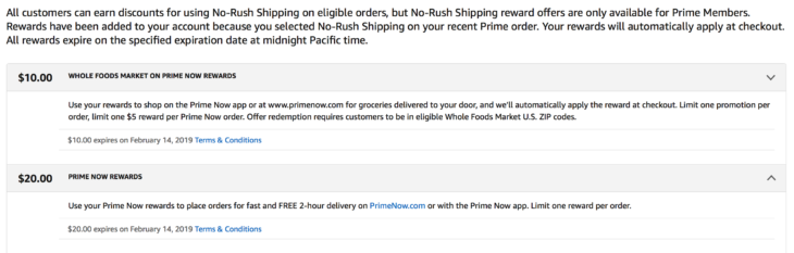 How Many  Prime No-Rush Rewards Shipping Credits Do YOU Have?