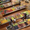 a group of people in a grocery store