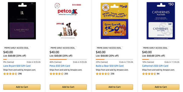 Amazon New Discounted Gift Card Deals