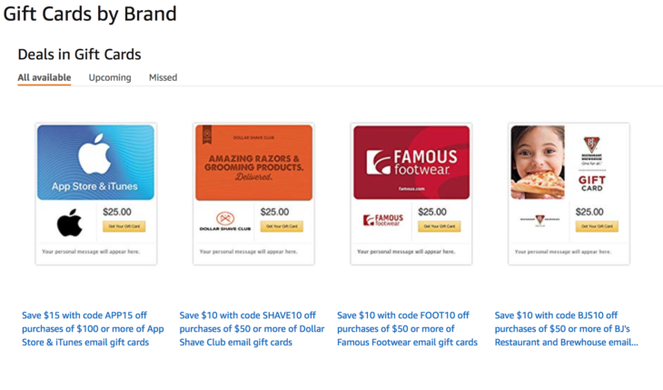 Latest Amazon Gift Card Deals Still Live!