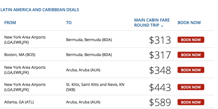 a screenshot of a travel deal