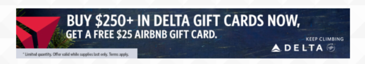 Free $25 Airbnb Gift Card With $250 Delta Airlines 