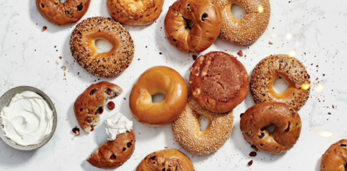 a group of bagels and a cranberry bagel