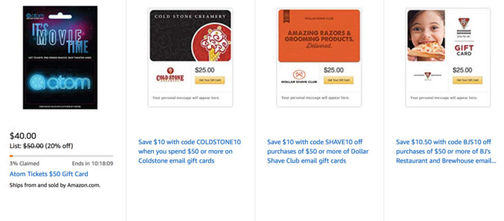 a screenshot of a gift card