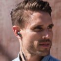 a man with earphones in his ear