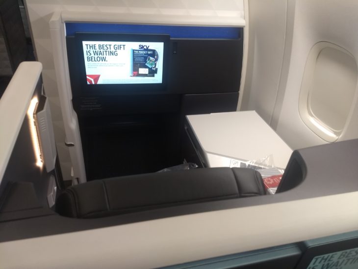 a tv in an airplane