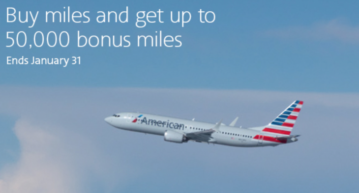 American Airlines 50% Bonus Miles