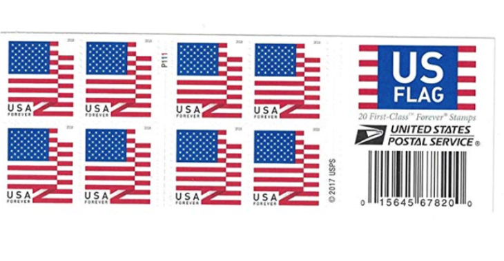 a group of postage stamps with flag