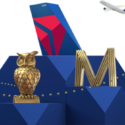 an airplane with an owl statue and a letter