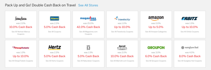 Ebates Double Cash Back On Travel Today!