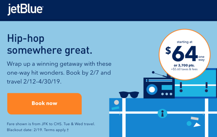 JetBlue Sale Book By 2/7 Fares From $64!