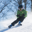 a person skiing down a slope