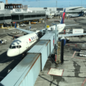 an airplane parked at an airport