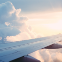 the wing of an airplane in the sky