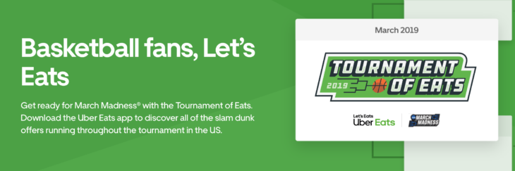 UberEats March Madness Promotions Free Credits