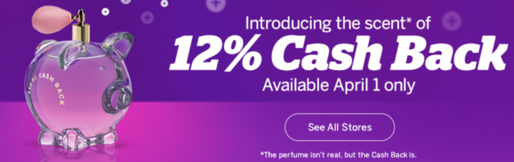 Ebates 12% Cash Back Today Only!