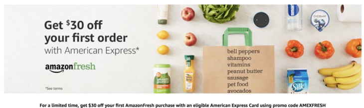 $30 Off First Amazon Fresh Order With Amex