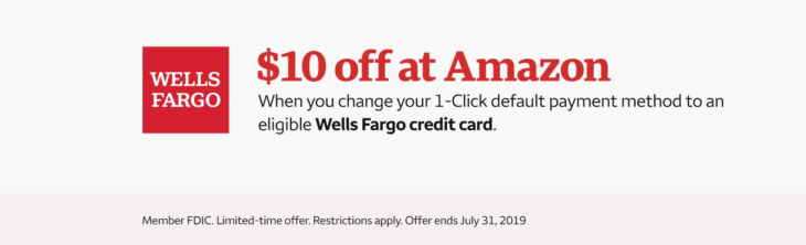 Free $10 Amazon With Wells Fargo 1 Click